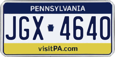 PA license plate JGX4640