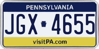 PA license plate JGX4655