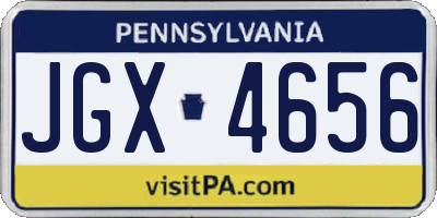 PA license plate JGX4656