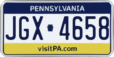 PA license plate JGX4658