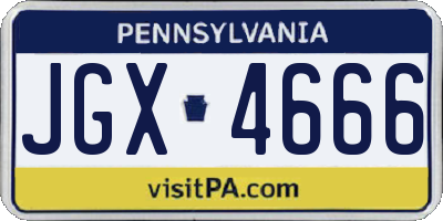 PA license plate JGX4666