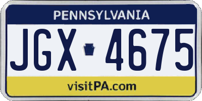 PA license plate JGX4675