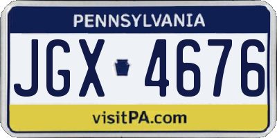 PA license plate JGX4676