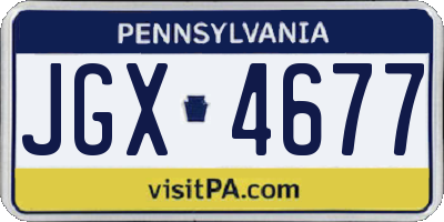 PA license plate JGX4677