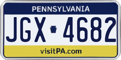 PA license plate JGX4682