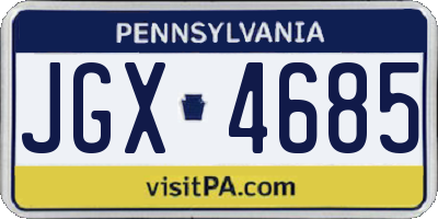 PA license plate JGX4685