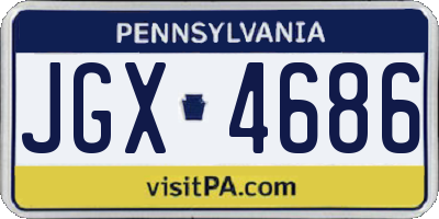 PA license plate JGX4686