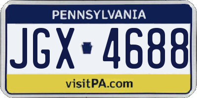 PA license plate JGX4688