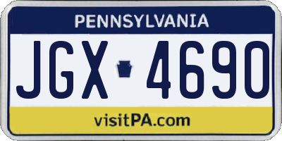 PA license plate JGX4690