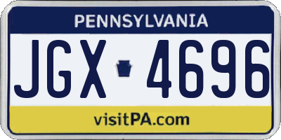 PA license plate JGX4696