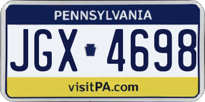 PA license plate JGX4698
