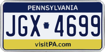 PA license plate JGX4699