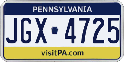 PA license plate JGX4725