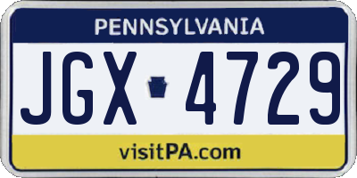 PA license plate JGX4729