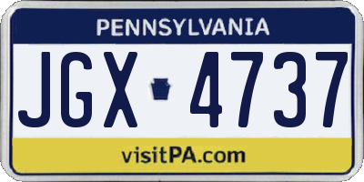 PA license plate JGX4737