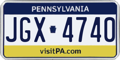 PA license plate JGX4740