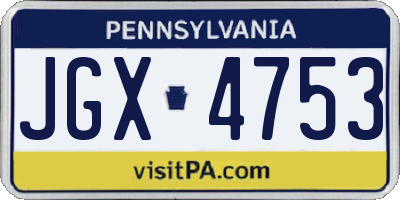 PA license plate JGX4753