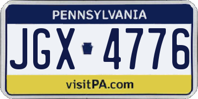 PA license plate JGX4776