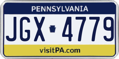 PA license plate JGX4779