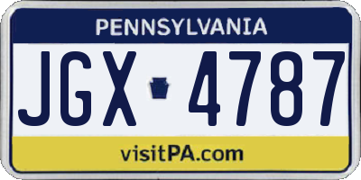 PA license plate JGX4787