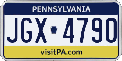PA license plate JGX4790