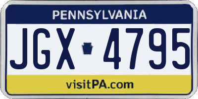 PA license plate JGX4795