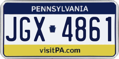 PA license plate JGX4861