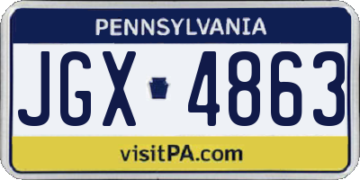 PA license plate JGX4863
