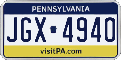 PA license plate JGX4940