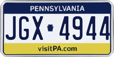 PA license plate JGX4944