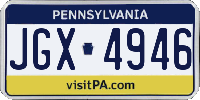 PA license plate JGX4946