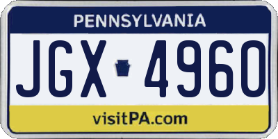 PA license plate JGX4960