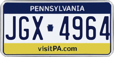 PA license plate JGX4964