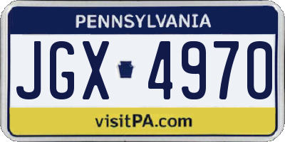 PA license plate JGX4970