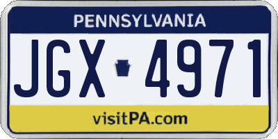 PA license plate JGX4971
