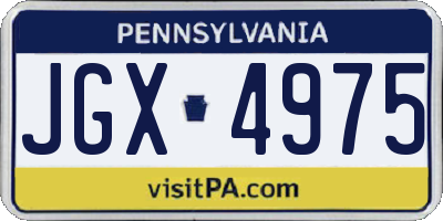 PA license plate JGX4975