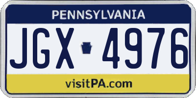 PA license plate JGX4976