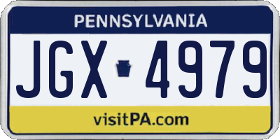 PA license plate JGX4979