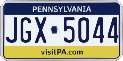 PA license plate JGX5044
