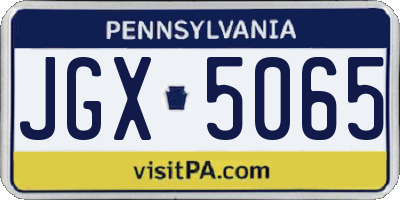 PA license plate JGX5065