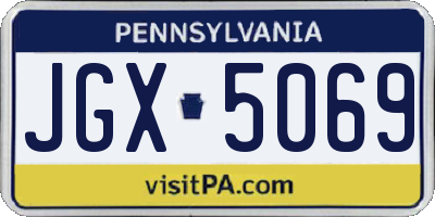 PA license plate JGX5069