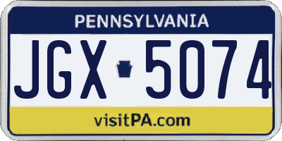 PA license plate JGX5074