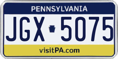 PA license plate JGX5075