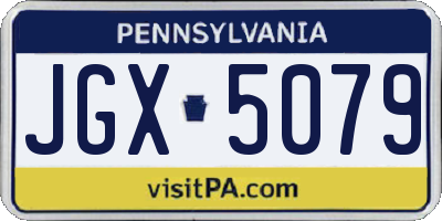 PA license plate JGX5079