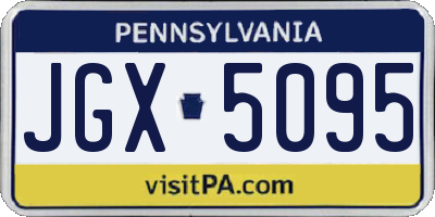 PA license plate JGX5095
