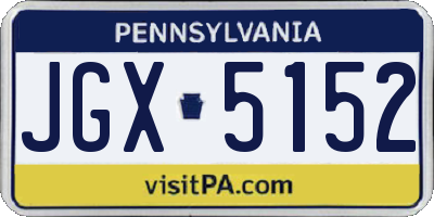 PA license plate JGX5152