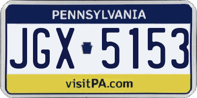 PA license plate JGX5153