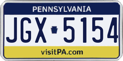 PA license plate JGX5154