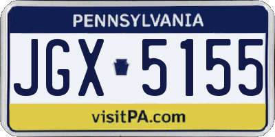 PA license plate JGX5155