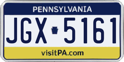 PA license plate JGX5161